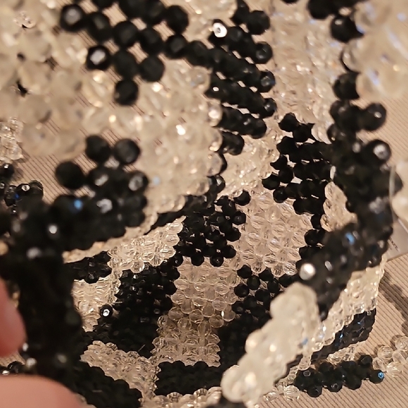 World Market Black and White Beaded Mini Bag - Picture 3 of 3